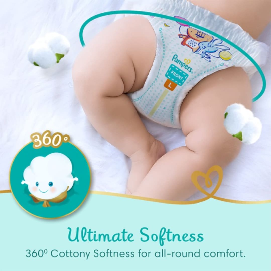 Pampers Premium Care Pant Style Baby Diapers, Small (S), 21 Count, All -in-1 Diapers with 360 Cottony Softness, 4-8 Kg Diapers