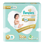 Pampers Premium Care Pants Style Baby Diapers, Medium (M) Size, 30 Count, All-in-1 Diapers with 360 Cottony Softness, 7-12kg Diapers