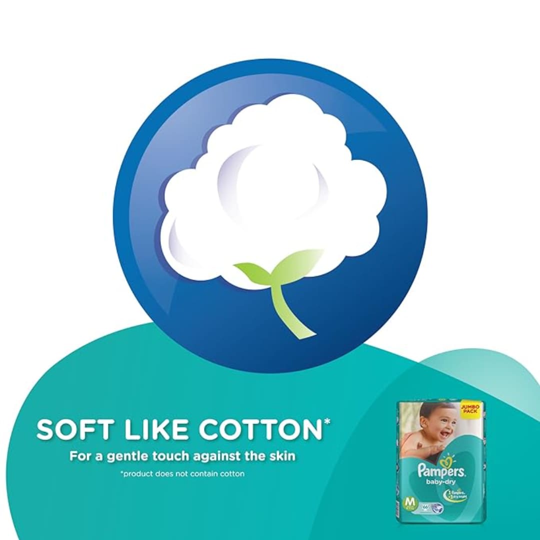 Pampers Taped Baby Diapers, Medium, (MD),White,66 count, Jumbo Pack