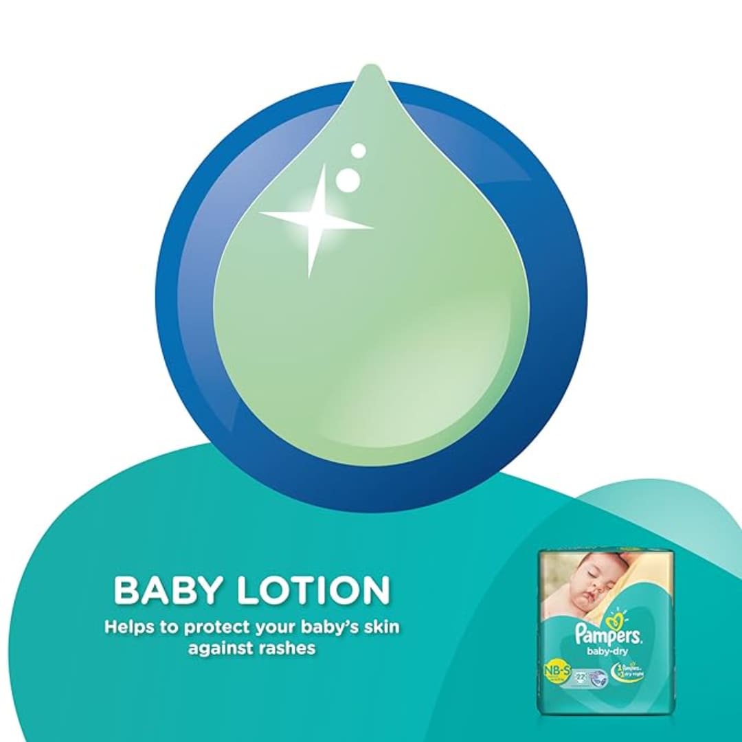 Pampers Taped Baby Diapers, Small (S), 22 count