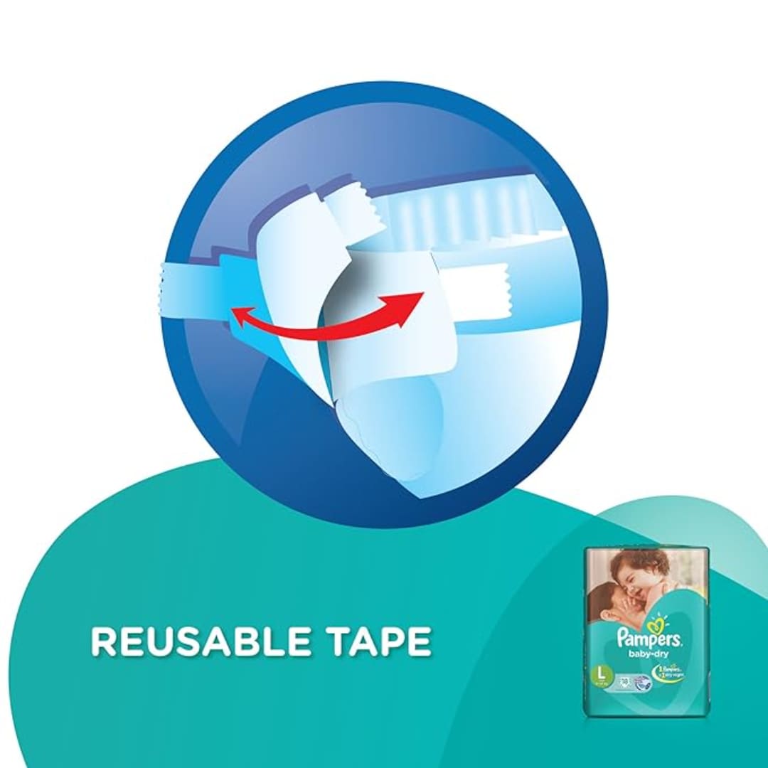Pampers Taped Diapers, Large  18 count