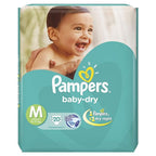 Pampers Taped Diapers Medium, (MD), Unisex Baby, 20 count, Economy Pack