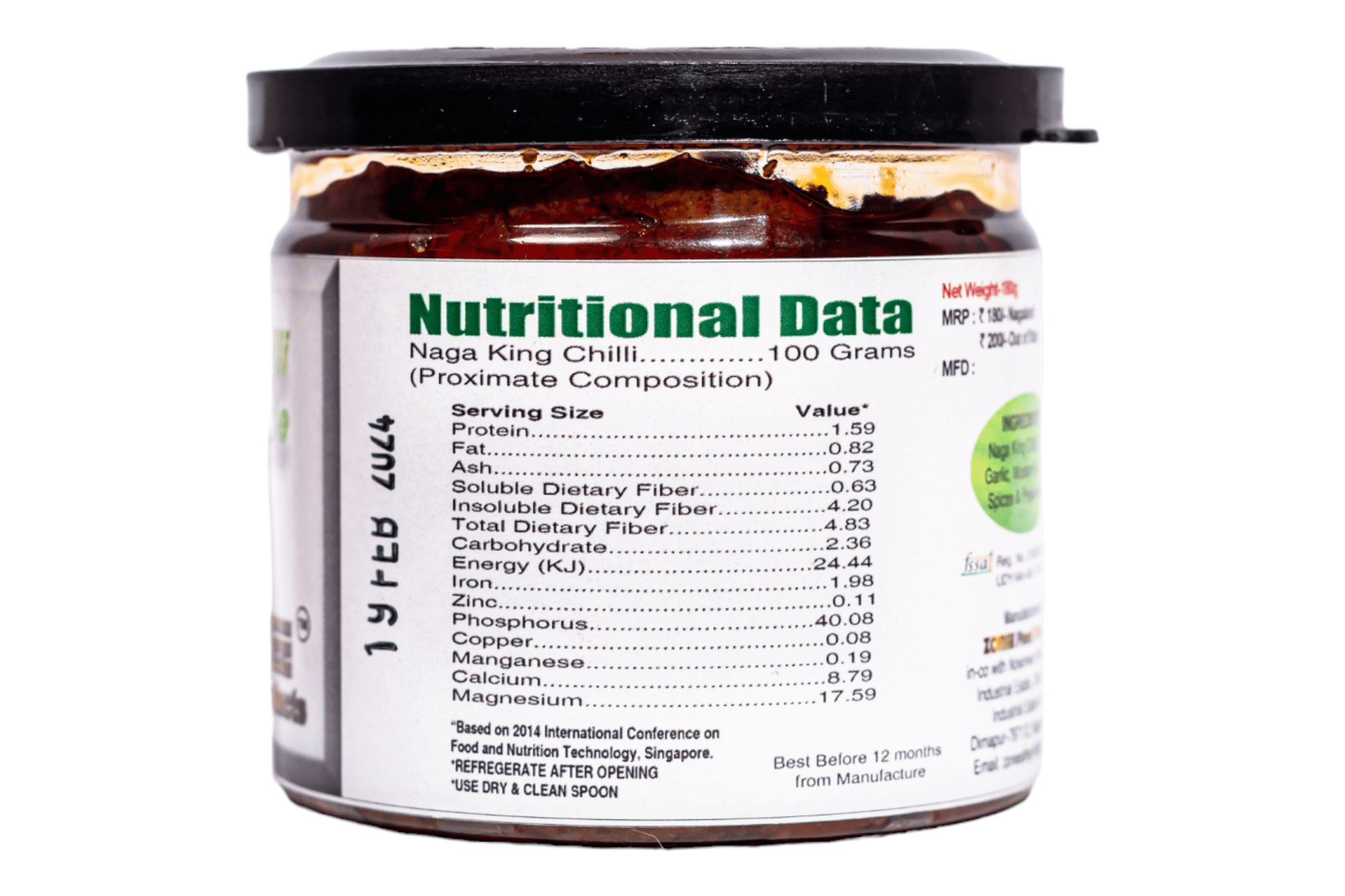 Zonee, Fresh Naga King Chilli Pickle, 180g