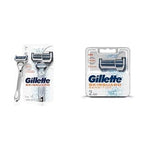 Gillette Skinguard Razor & Manual Shaving Razor Blades- pack of 2 cartridges