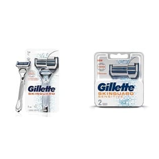 Gillette Skinguard Razor & Manual Shaving Razor Blades- pack of 2 cartridges