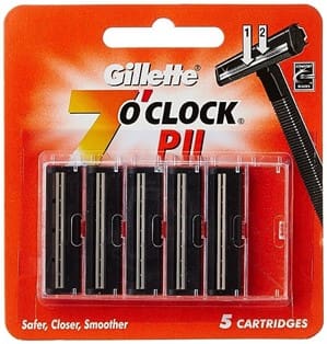 Gillette 7 'O' Clock PII Cartridge - 5 Cartridges, Men
