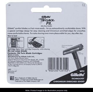 Gillette 7 'O' Clock PII Cartridge - 5 Cartridges, Men