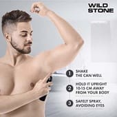 Wild Stone Intense Ocean No Gas Deo, Long Lasting Body Deodorants for Men, 120ml