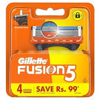 Gillette Fusion Manual Blades for men with styling back blade - 4 Pc