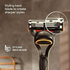 Gillette Fusion Manual Blades for men with styling back blade - 4 Pc