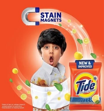 Tide Plus Detergent Washing Powder with Extra Power Lemon and Mint 45G+30G*60