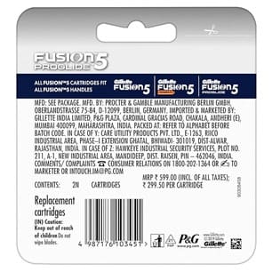 Gillette Fusion Proglide Blades for men with styling back blade - 2 count