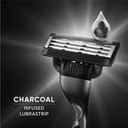 Gillette Mach3 Bright glow Charcoal Shaving Razor Blades - 2 pc (Cartridge),