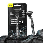 Gillette Mach3 Charcoal Shaving Razor for Men with New Enhanced Lubrastrip