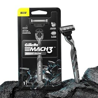 Gillette Mach3 Charcoal Shaving Razor for Men with New Enhanced Lubrastrip