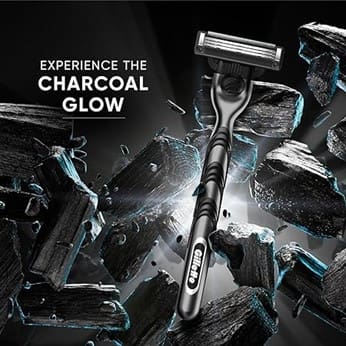 Gillette Mach3 Charcoal Shaving Razor for Men with New Enhanced Lubrastrip