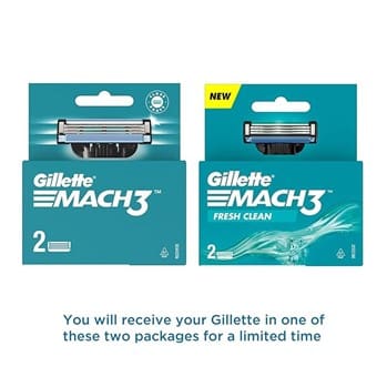 Gillette Mach 3 Manual Shaving Razor Blades - 2S Pack (Cartridge), Men