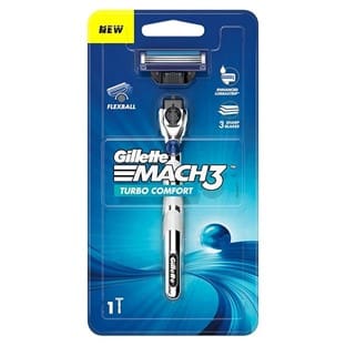 Gillette Mach3 Turbo Men’s Razor with Flexball Technology, Pack of 1