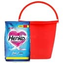 Henko Stain Care Detergent Powder - Top & Front Load, 3 kg Get Bucket Free