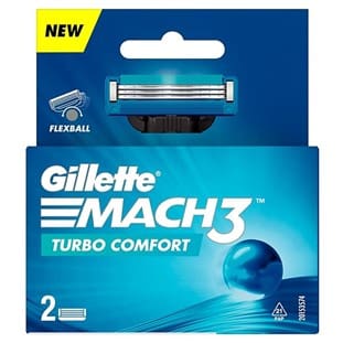 Gillette Mach3 Turbo Manual Shaving Razor Blades - 2s Pack (Cartridge)