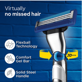 Gillette Mach3 Turbo Men’s Razor with Flexball Technology | Pack of 1 Razor