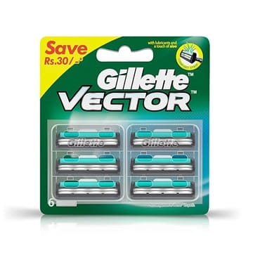 Gillette Vector Plus Manual Shaving Razor Blades (Cartridge) - 6S Pack