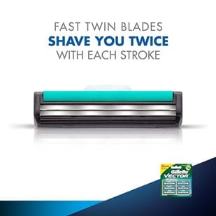 Gillette Vector Plus Manual Shaving Razor Blades (Cartridge) - 6S Pack