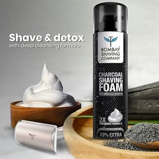 Bombay Shaving Company Charcoal Shaving Foam with Activated Charcoal & Moroccan Argan Oil, 200 ml