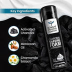 Bombay Shaving Company Charcoal Shaving Foam with Activated Charcoal & Moroccan Argan Oil, 200 ml