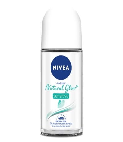 NIVEA Women Deodorant Roll On, Whitening Sensitive, for 48h Protection, 25ml