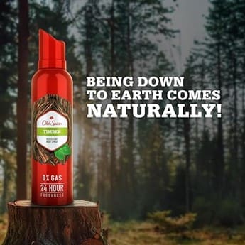 Old Spice Timber No Gas 24 hour Long Lasting Freshness Deodorant Perfume Body Spray For Men, 140ml