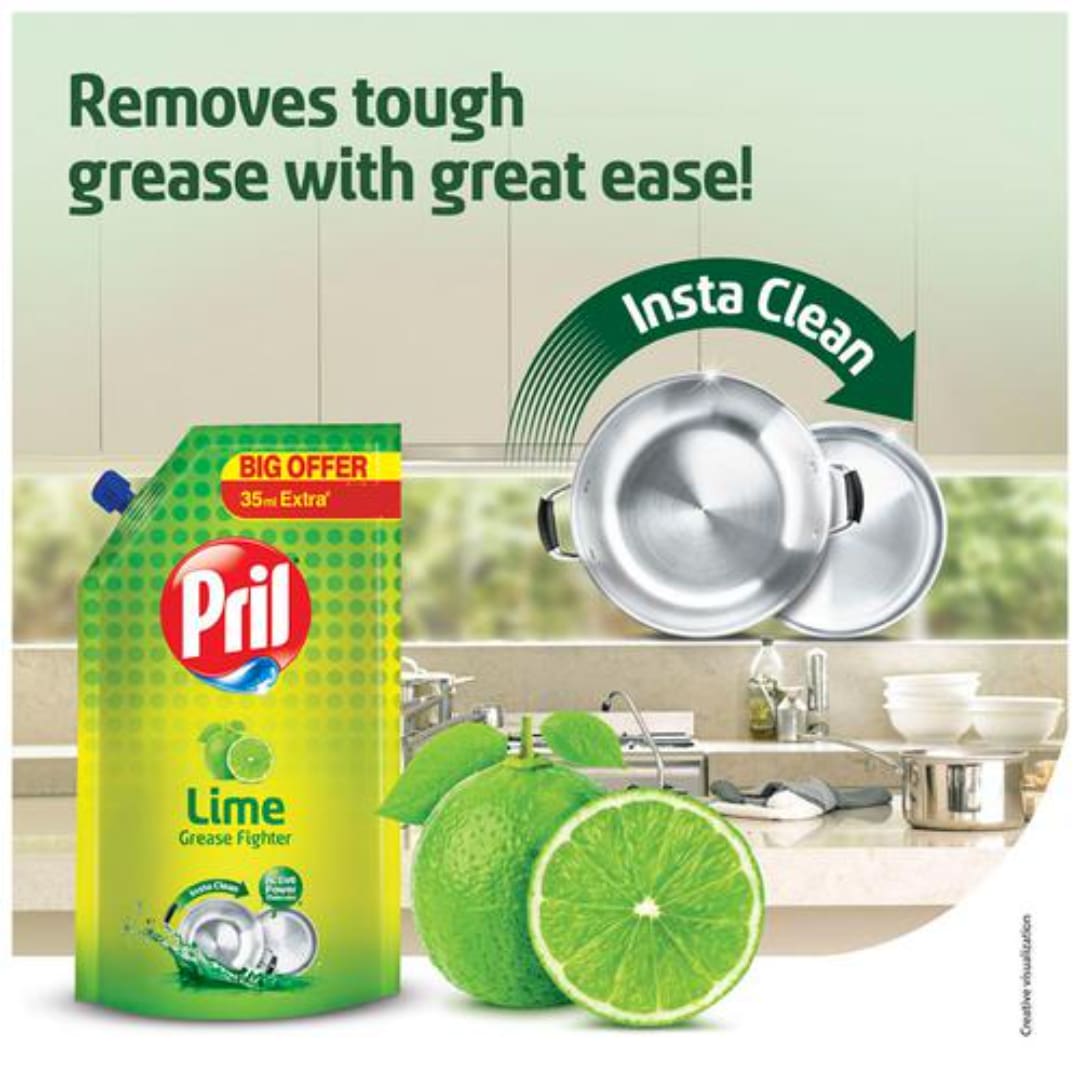 Pril Dishwash Liquid (Lime), 120 ml