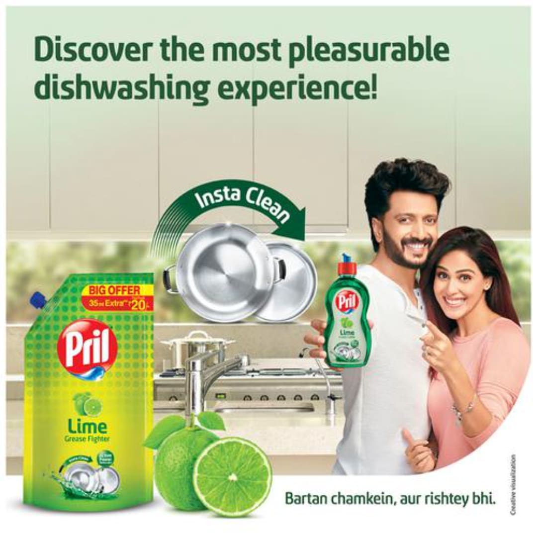 Pril Dishwash Liquid (Lime), 120 ml