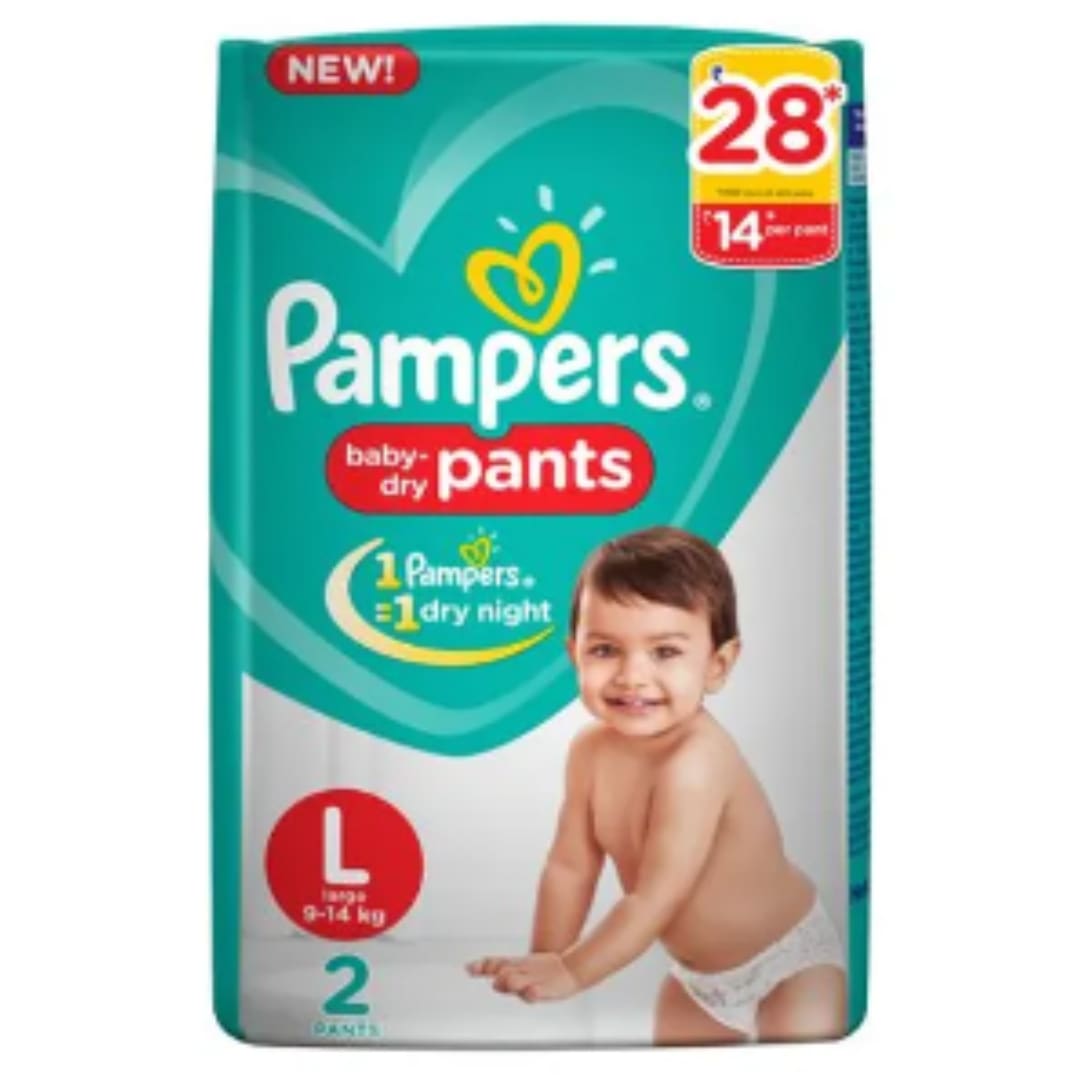 Red Pampers Diaper Pants Large, 2 count