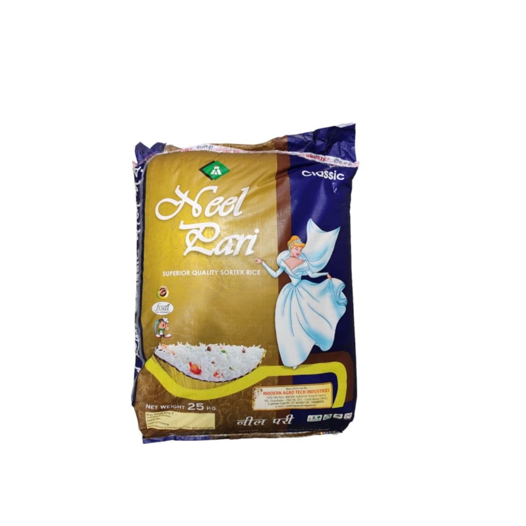 NEEL PARI BOILED RICE SUPERIOR QUALITY SOARTED, 25Kg