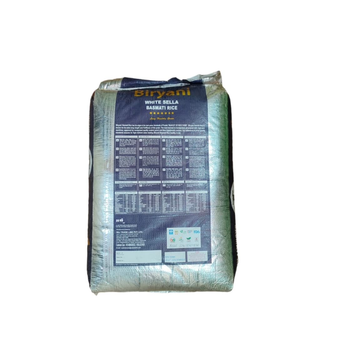 BIRYANI WHITE SELLA BASMATI RICE, 30Kg