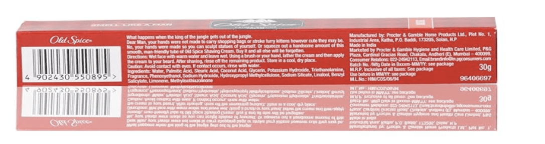 Old Spice Lather Shaving Cream - Musk, 30g Tube