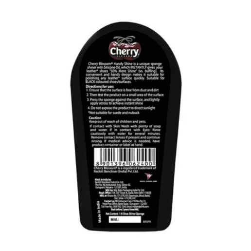 Cherry Blossom Shoe Shiner Sponge Handy Shine, Black, 4gm