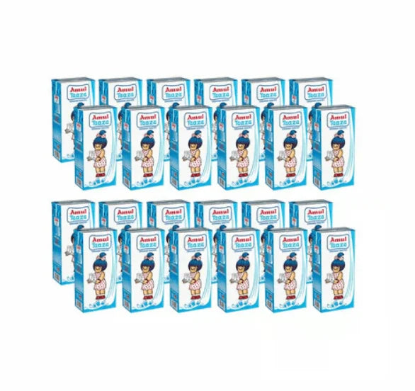 Amul Taaza Homogenised Toned Milk, 200ml (Pack of 30)