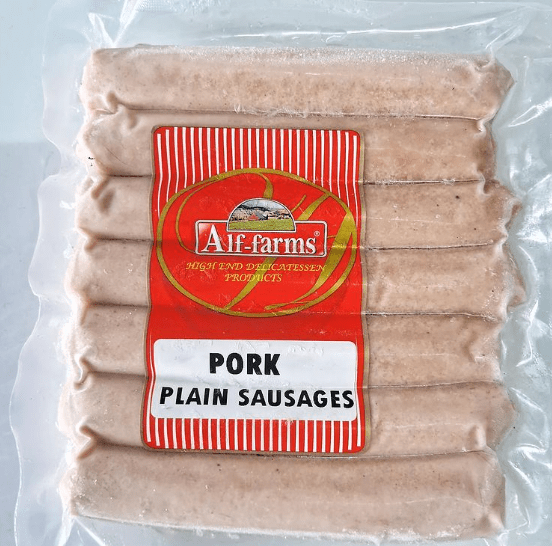 Alf-Farms, Pork Plain Sausages, 250g