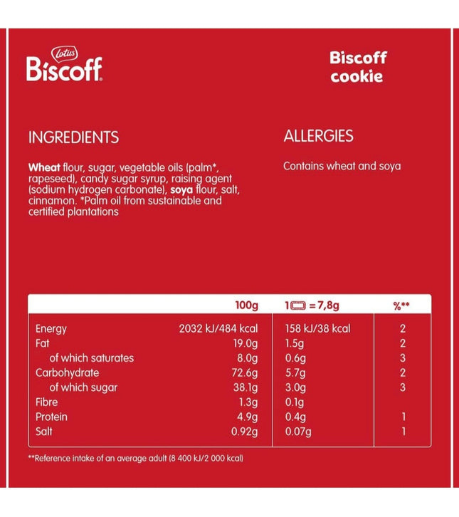 Biscoff Lotus, Belgian Speculoos, Caramelized Biscuit Cookies - 250g