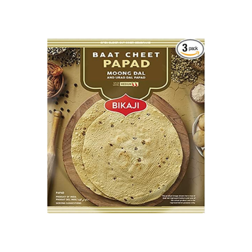 Bikaji - Baat Cheet Papad - Moong Dal Urad Dal Papad - Crispy Handroll Papad 250gm
