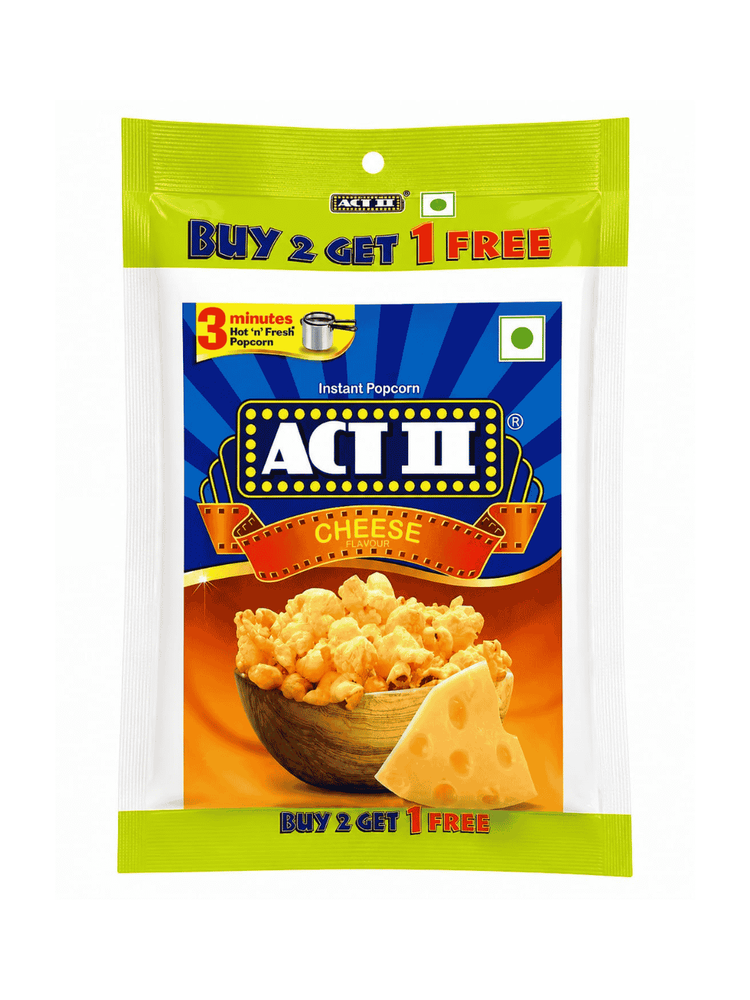 ACT II Instant Popcorn Cheese Flavour (Buy 2 get 1 Free) 210 g