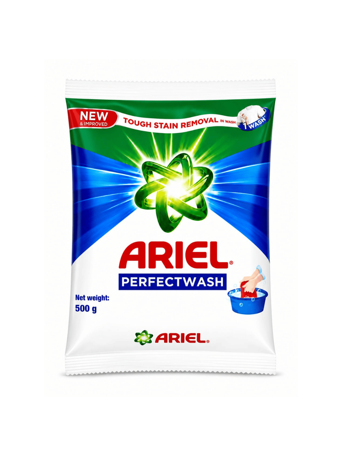 Ariel Perfectwash Tough Stain Removal in 1 Wash 500g
