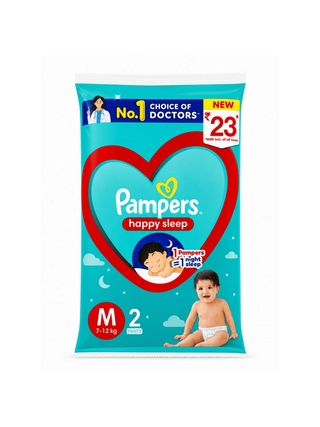 Pampers Happy Sleep (M 7-12 kg) 2 Pants