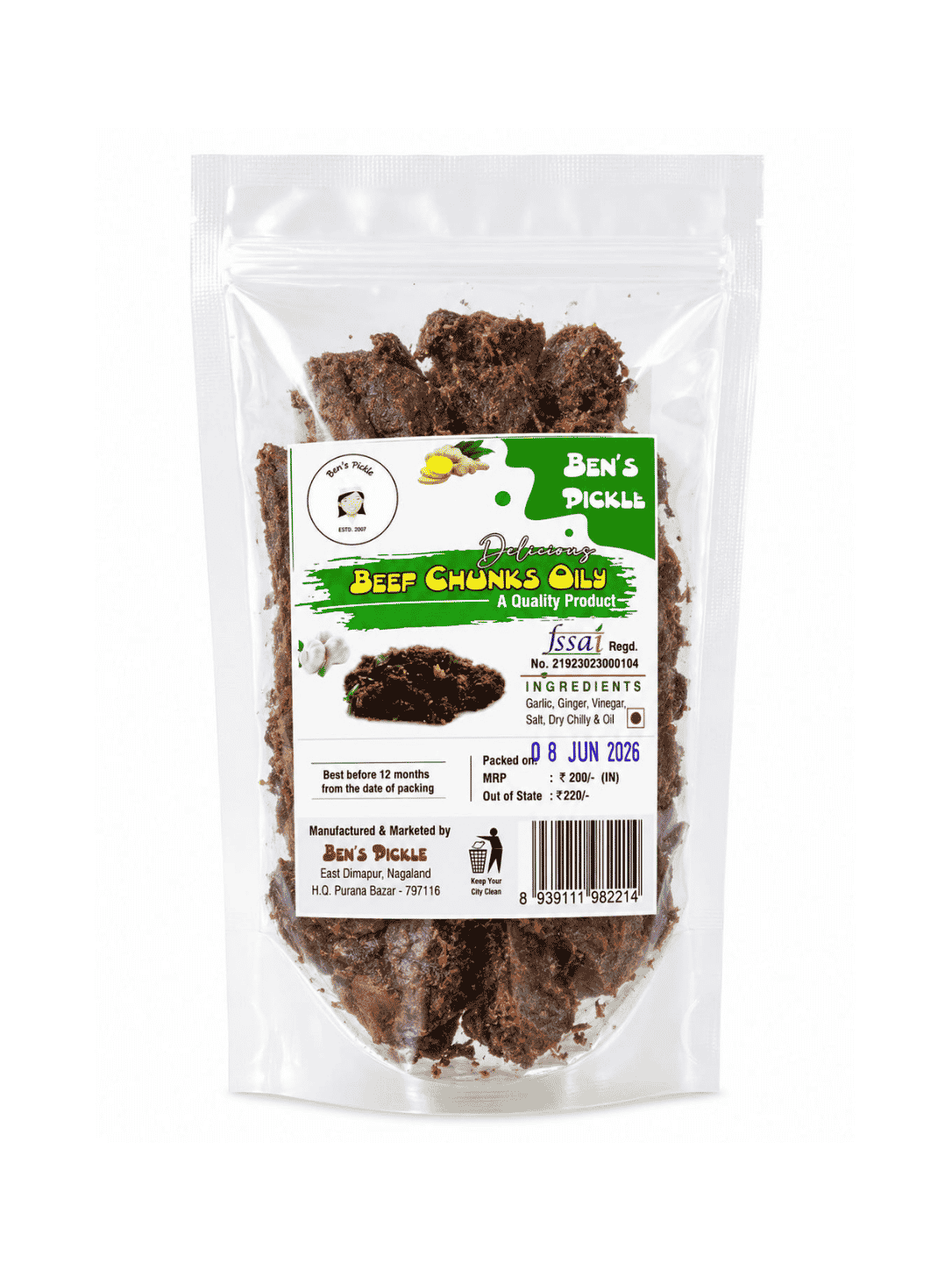 Ben's Pickle Delicious Beef Chunk Oily