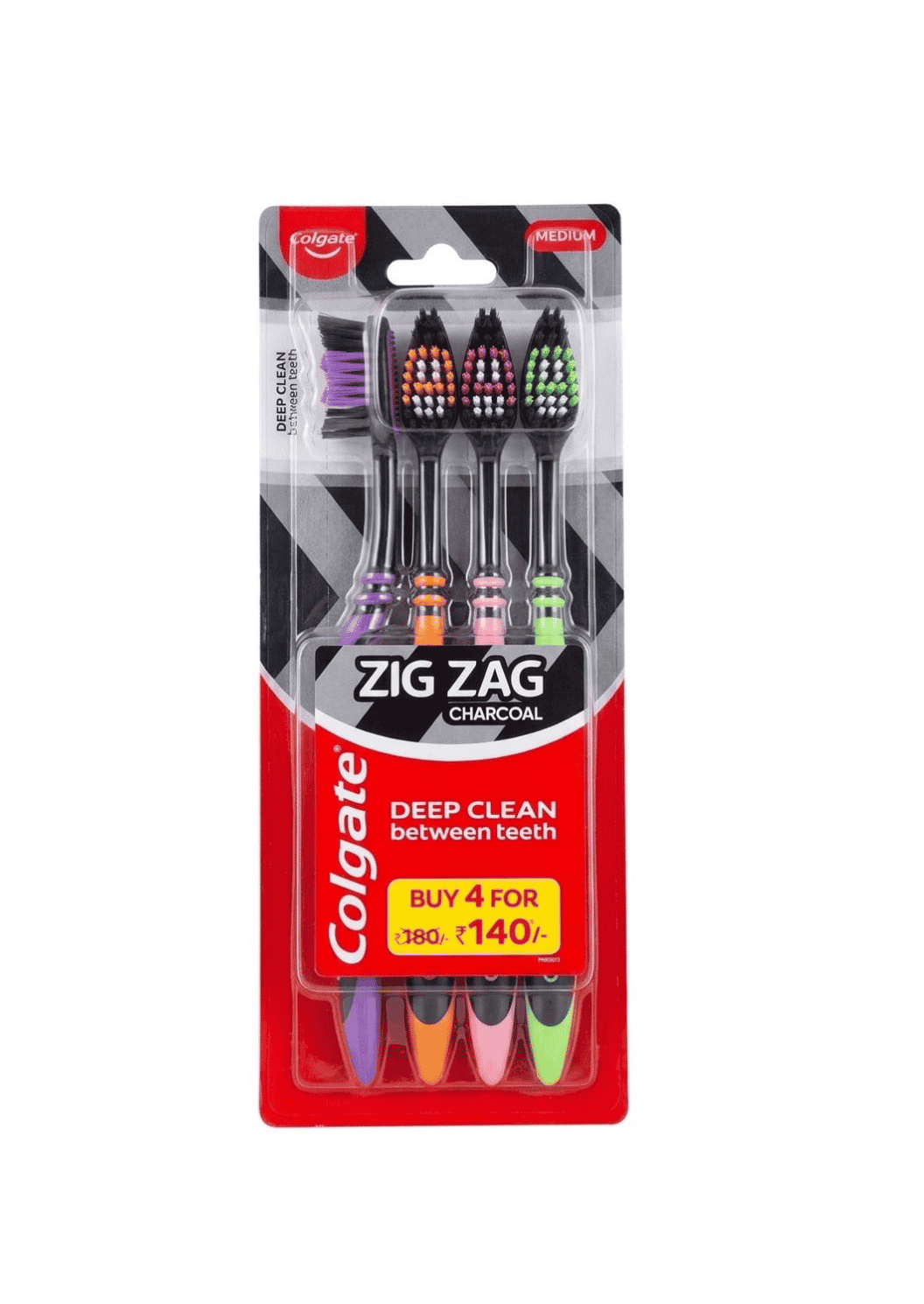 Colgate Zig Zag Charcoal, Deep Clean Between Teeth, 4 No.