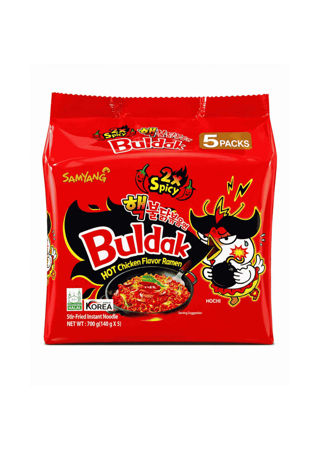 Samyang Buldak Hot Chicken Flavor Ramen 2X Spicy, 5 Packs