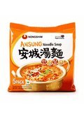 Nongshim Ansung Noodle Soup, Mild Spicy Soybean Paste Flavour, 5 Packs
