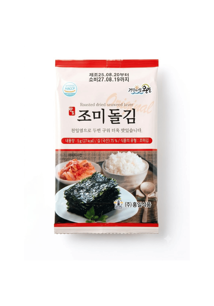 Jomi Dol Gim, Seasoned Roasted Dried Seaweed Laver, 5g